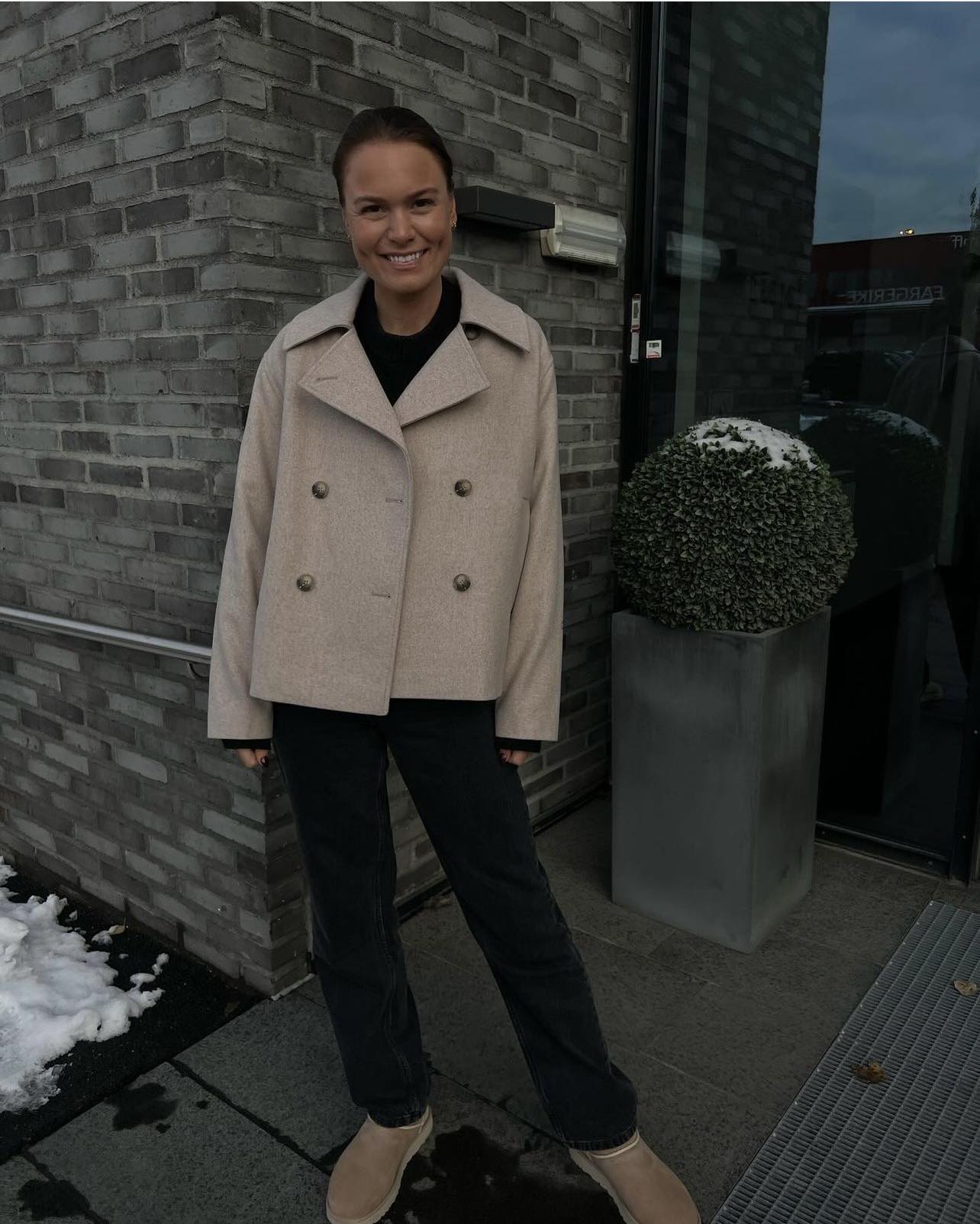 Alma kort Jakke - Beige/ Sandshell